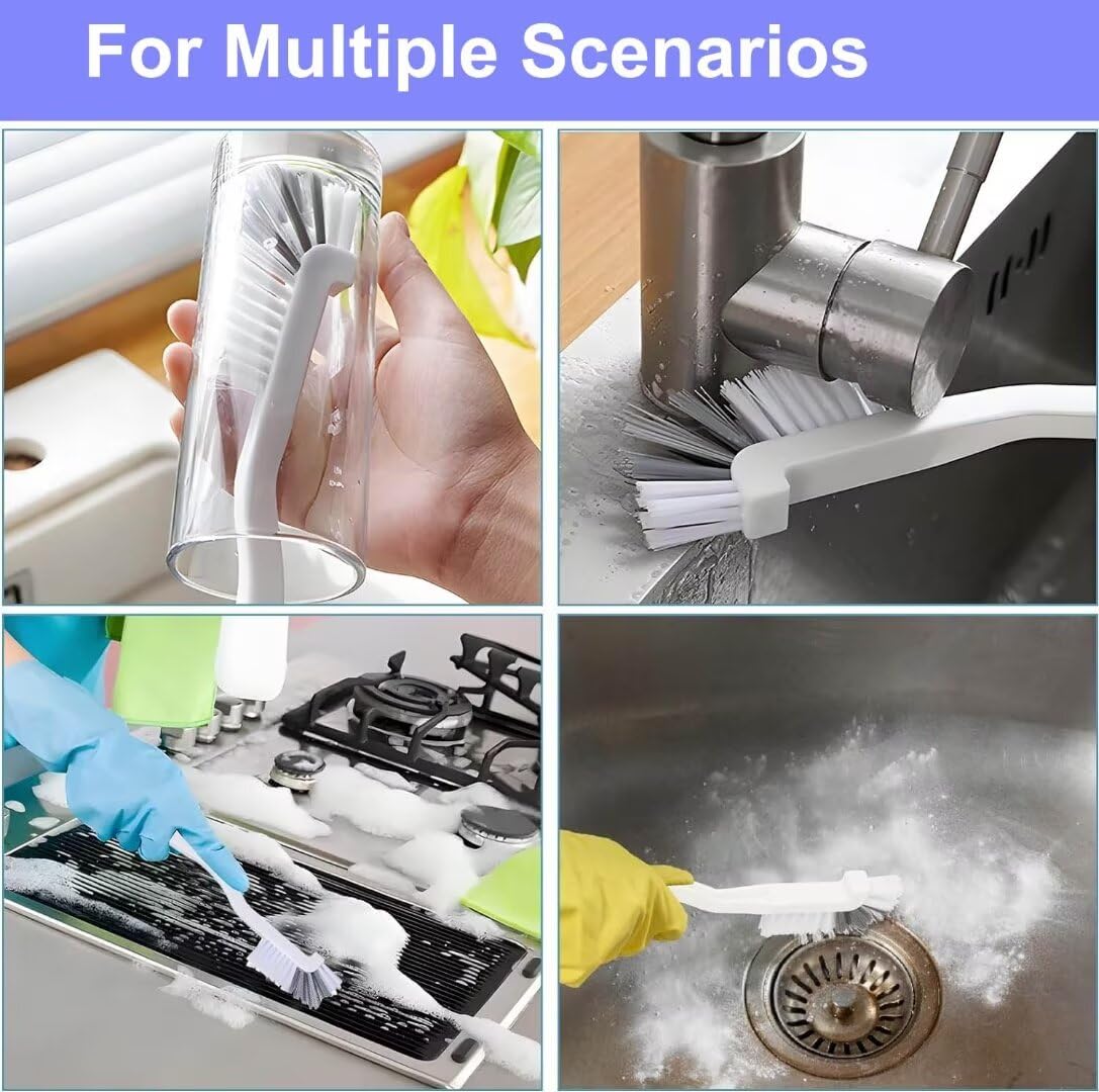 Xemnys Set di spazzole per la pulizia profonda delle fessure, kit di strumenti per la pulizia delle fessure per piccoli spazi, porte scorrevoli, persiane, condizionatore d'aria, bagno/doccia,