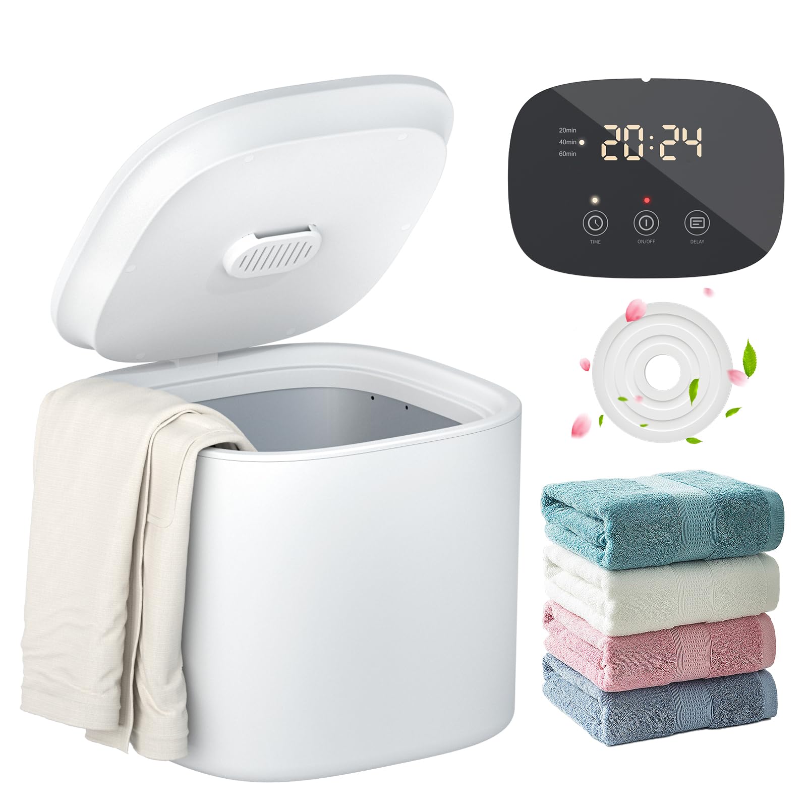 DOACE® Towel Warmer Bucket, Medium Size of Towel Warmers with Auto Keep Warm, Heat Time 20/40/60 Min Adjustable and Delay Time Up to 24 Hours, Hot Towel Warmer for Bathroom, Ideal Gift for Mother
