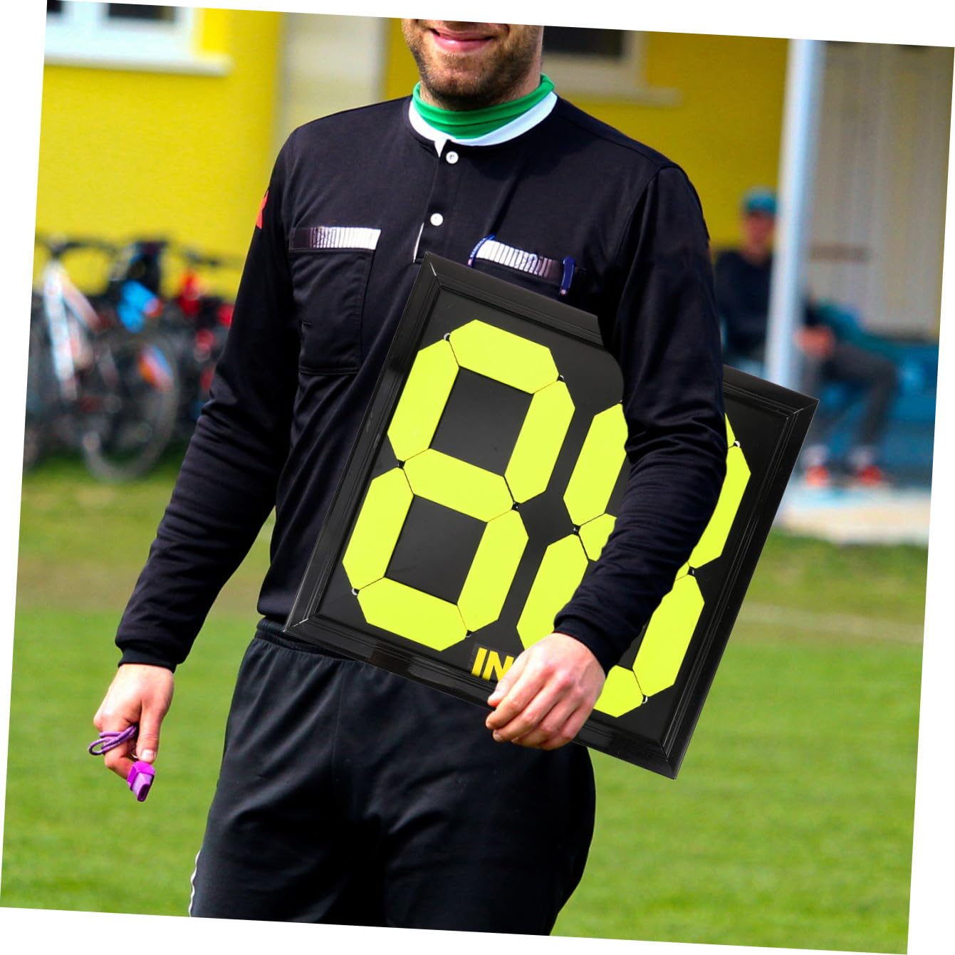 Beavorty Tabellone Numerico Sostituzione Manuale Calcio Kit da Arbitro Fluorescente Nero Leggero Portatile per Arbitri e Sport di Squadra