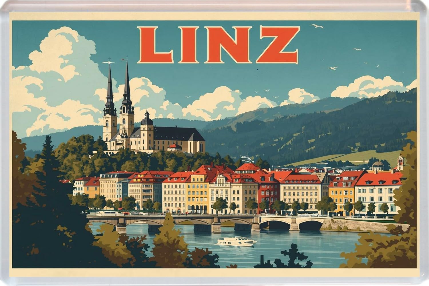 Linz - Austria - Jumbo Artistic Fridge Magnet 96 x 67mm BBSFHM3579