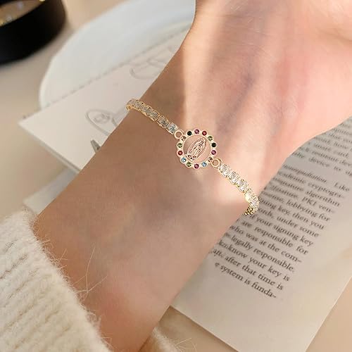 Miniatura 5 de 36 piezas de esmalte religioso San Benito Virgencita de Guadalupe encanto de diamantes de imitación eslabones conector aleación colgante para