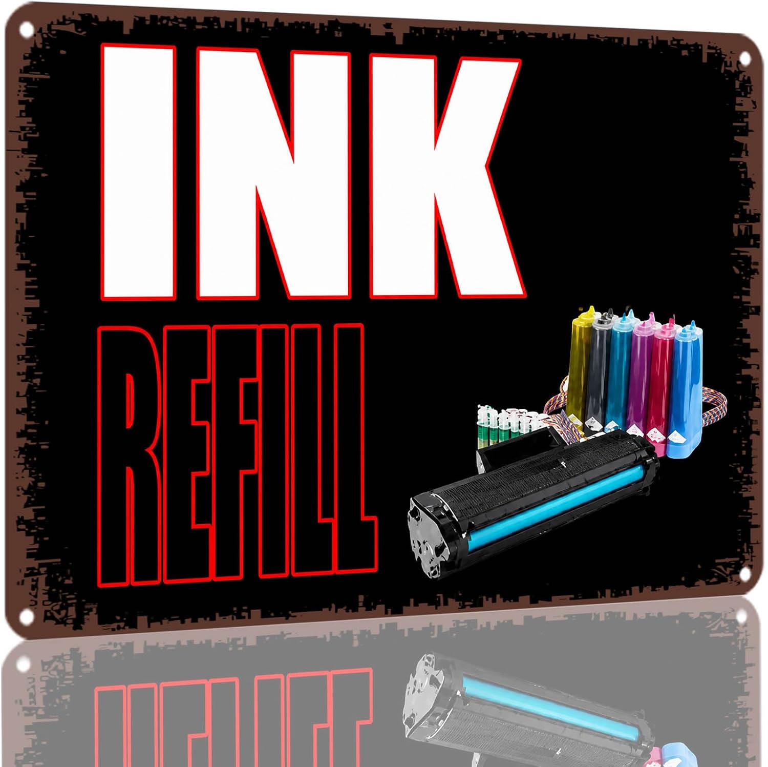 Ink Refill Supplies Vintage Metal Sign 8x12 Inch