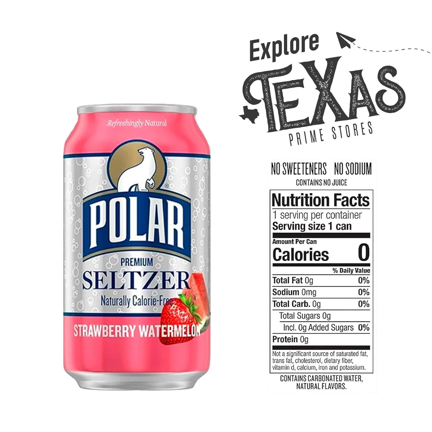 Polar Seltzer 20 Pack of Strawberry Watermelon Premium Sparkling Water 12 fl oz Aluminum Can