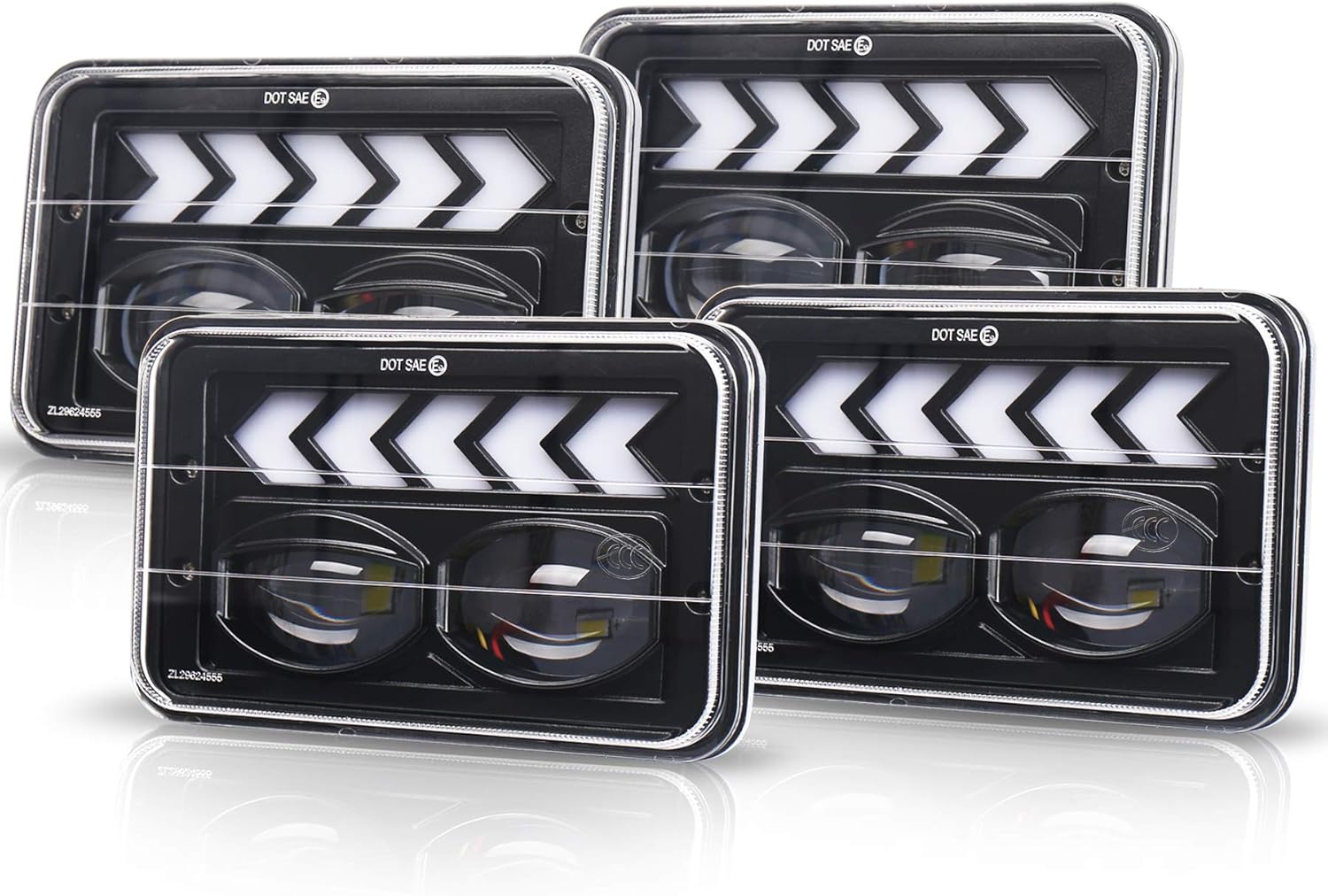 5x7 LED Headlights, XJ Headlights with Turn Signal DRL for