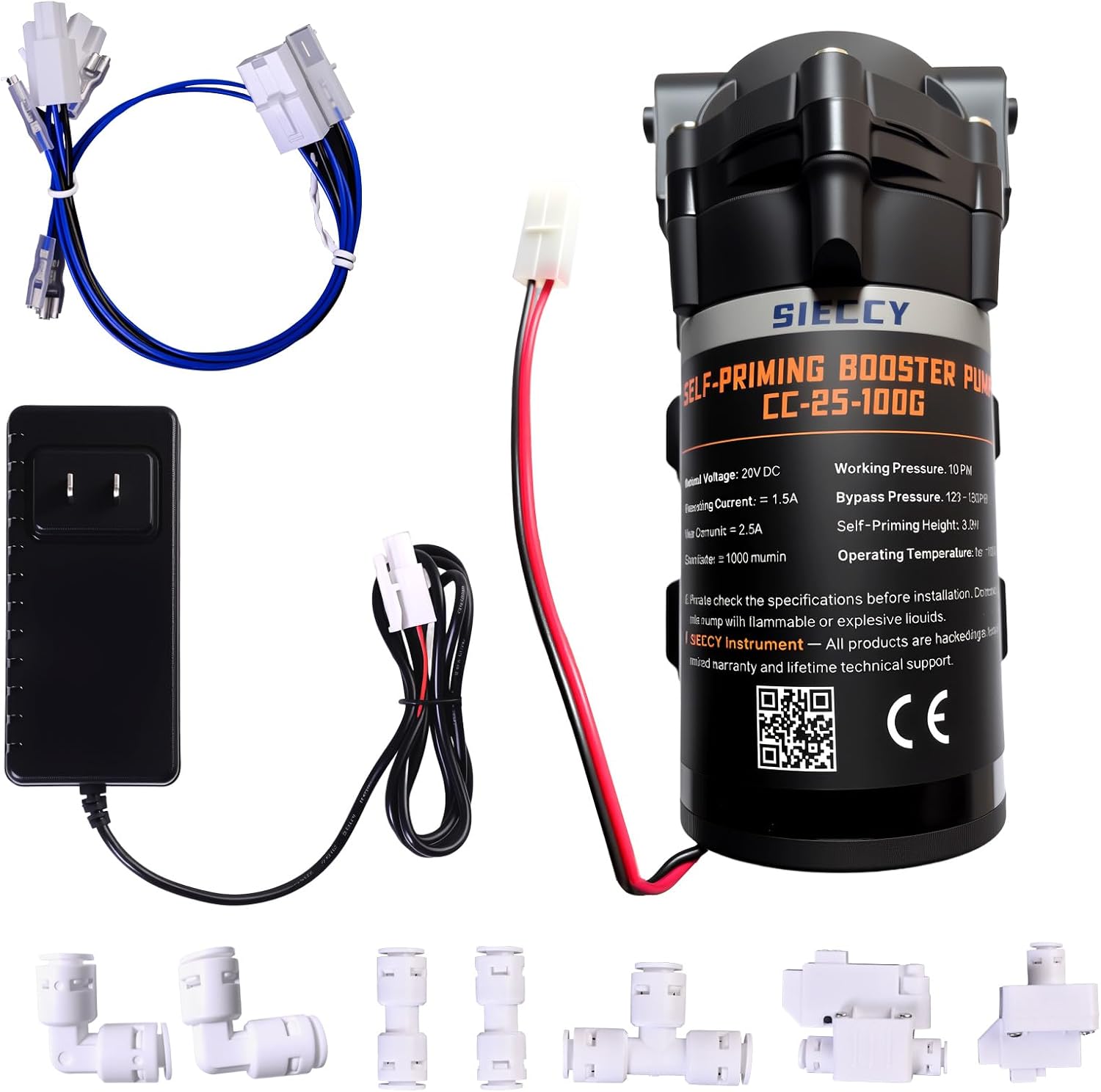 RO Booster Pump, 24V Self Priming Pump for 100 GPD RO System