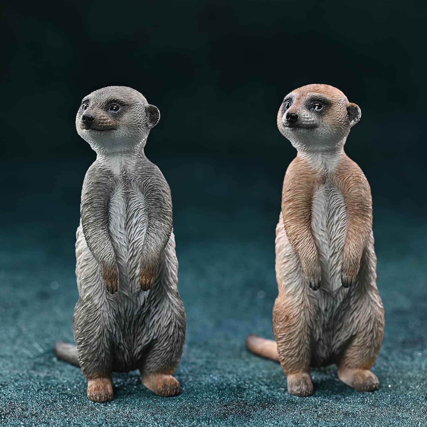 MMOS X JXK Meerkat Statue Wildlife for Home Decor, Durable Polyresin with Intricate Details, Animal Sculpture Gifts for Men Dad Birthday