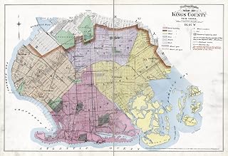 Map Brooklyn 1890 Nmap Of Kings County New York Lithograph 1890 Poster Print by (18 x 24)