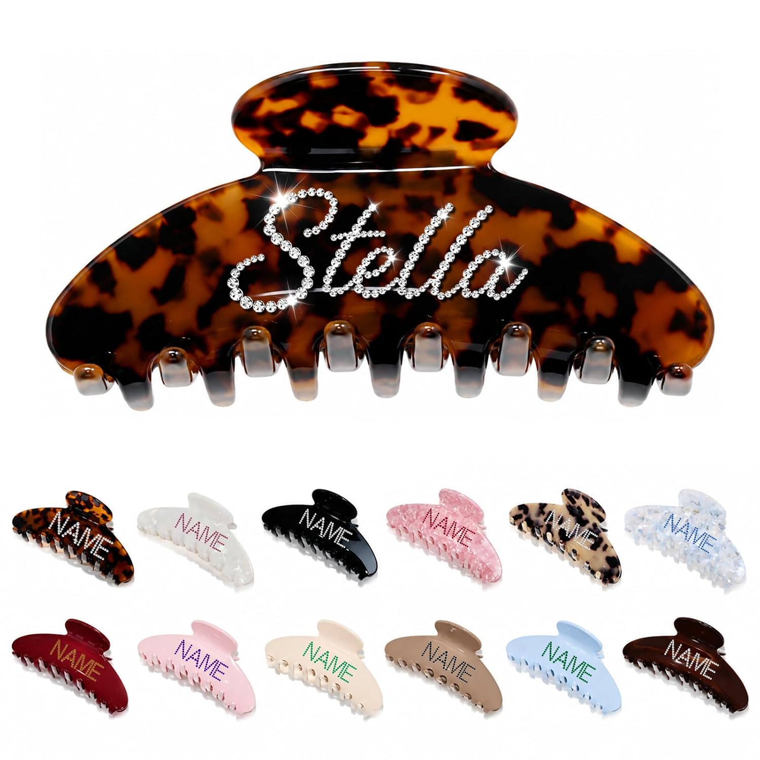 Personalized Claw Clip with Name, Initial or Number for Women