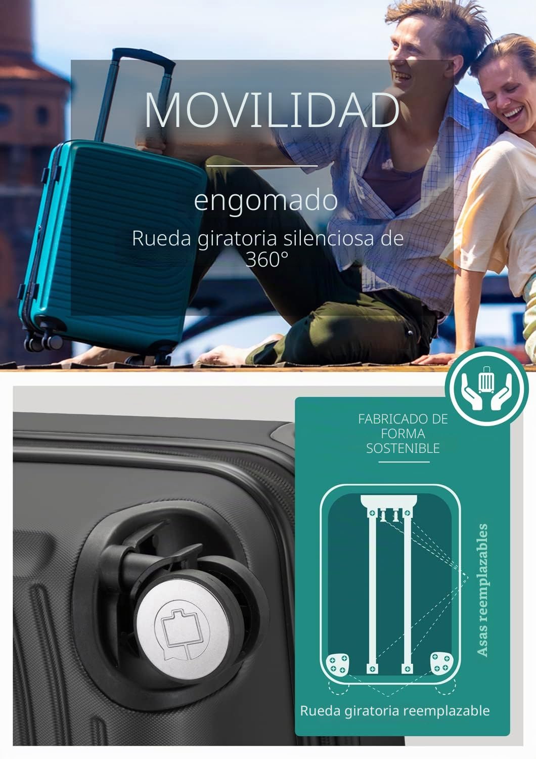 HAUPTSTADTKOFFER - MITTE - Grande Maleta, Extensible, Equipaje rígido con ampliación de Volumen de 8 cm, TSA, 4 Ruedas Dobles engomadas, 77 cm, 130 litres, Grafito
