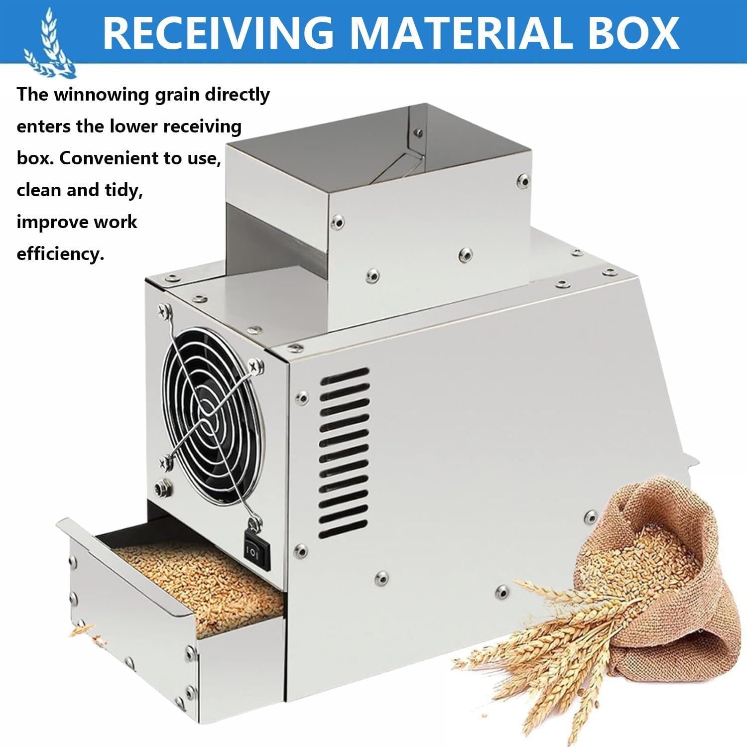 Vogelfutter-schalenteiler, Vogelfutterreiniger Mit Verstellbarer Prallplatte Und 2 Windgeschwindigkeitsstufen, Edelstahl, Vibrationsdämpfung, Für Getreide, Melonenkerne, Papageienfutter Usw.