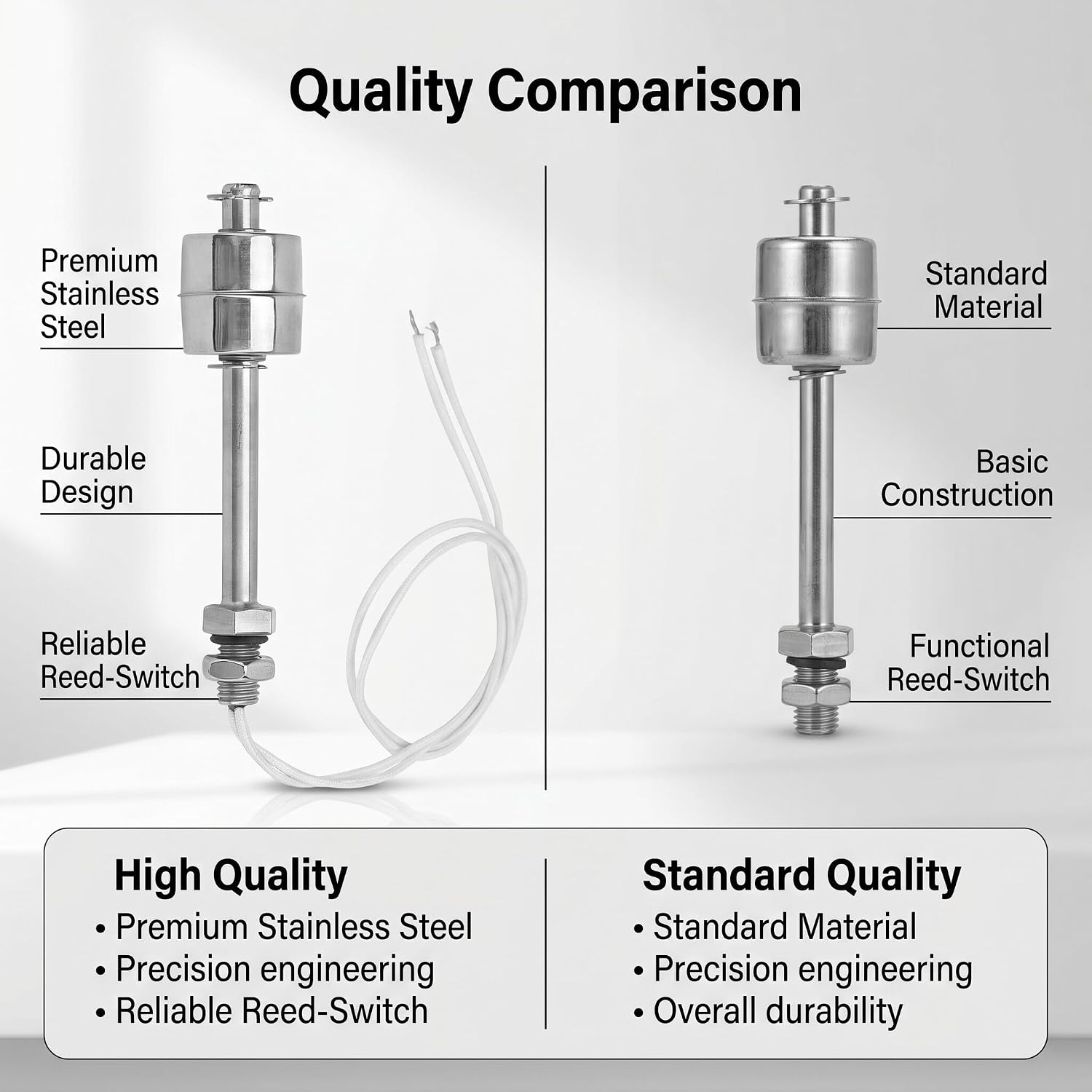 Pissente 304 Stainless Steel Liquid Level Switch 100mm