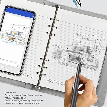 Yoidesu Digital Notebook with Smart Pen Real Time Sync Bluetooth Writing Set OCR Text Conversion for Android for iOS Note Taking Drawing Wireless Smart Writing Pad (Light Blue)