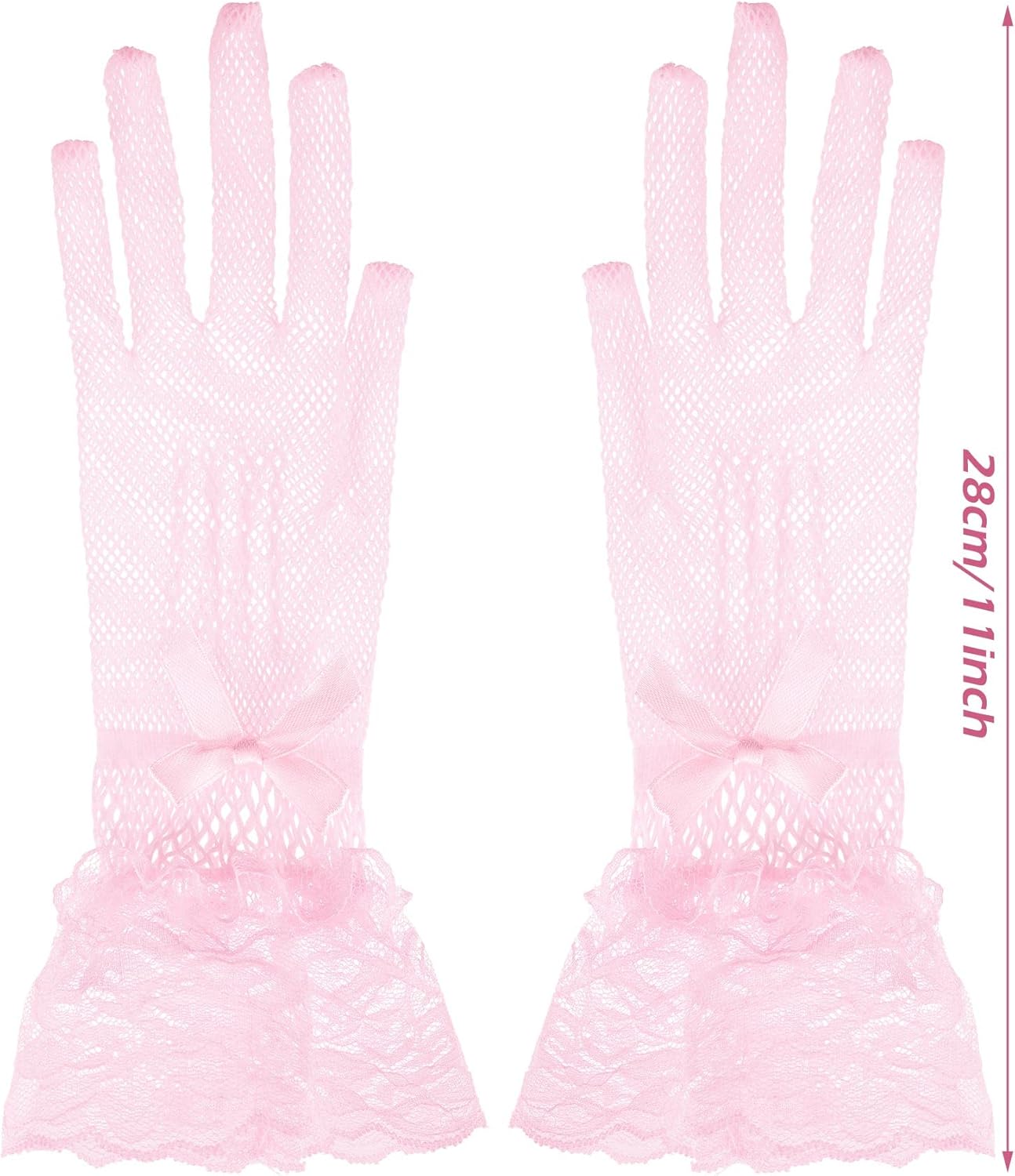 SATINIOR Women Lace Gloves Elegant Short Lace Tea Party Gloves for Women Dinner Party Wedding - Image 3