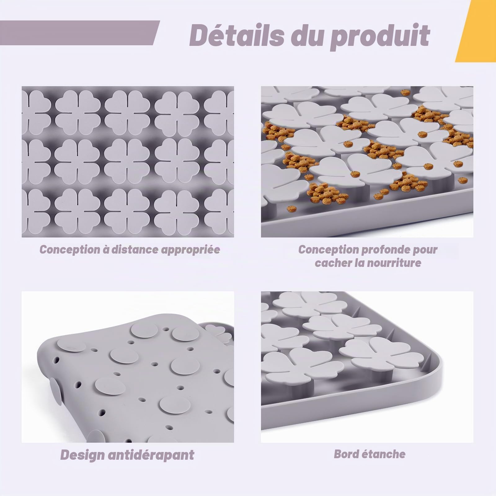 Tapis à renifler en Silicone pour Chien/Chat - Tapis à renifler interactif pour Une Alimentation Lente - Favorise la Recherche Naturelle de Nourriture, l'entraînement des odeurs et Une