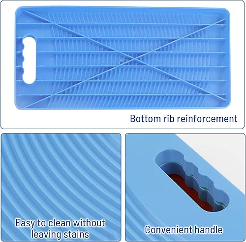 Miniatura 6 de MZD Rectángulo de plástico Washboard Lavado Tabla de ropa 19.7 in de largo (rojo)