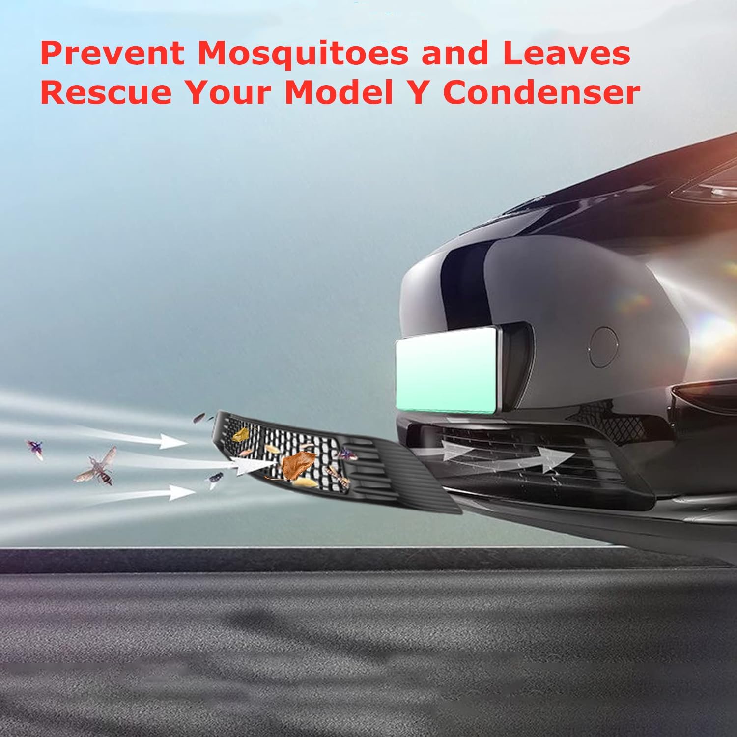 Front Grill Mesh for Tesla Model Y 2024 2023 2022 2021 Grille Grid Inserts Front Air Inlet Vent Grille Cover Compatible with Tesla Model Y Accessories(Black)