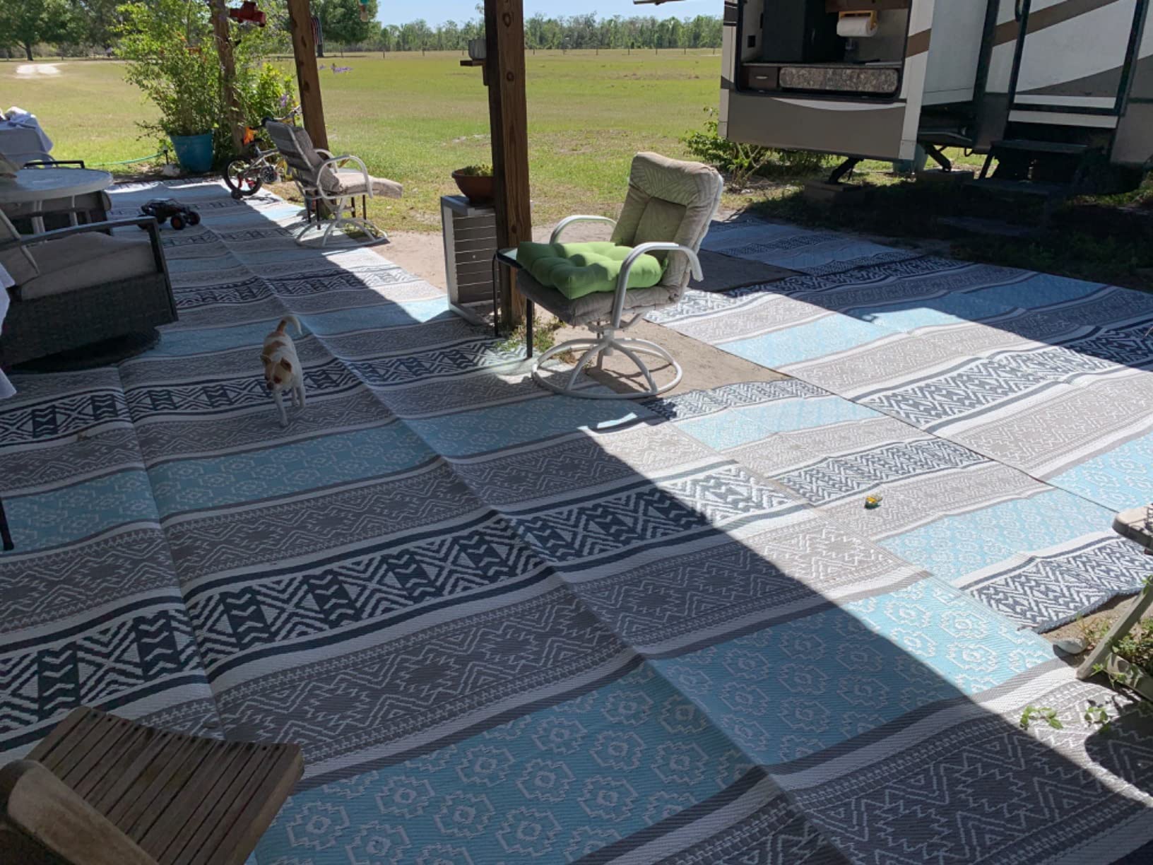 17/mo Finance BalajeesUSA Outdoor Rug 9x18 Green, rv Awning mat