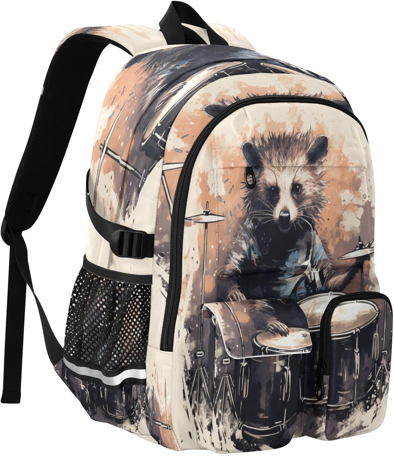 ALAZA Rock Raccoon Backpack with Mulitiple Pockets for School Outdoor College Travel Bookbag 14 inch Laptop Backpack for Men and Women image 2