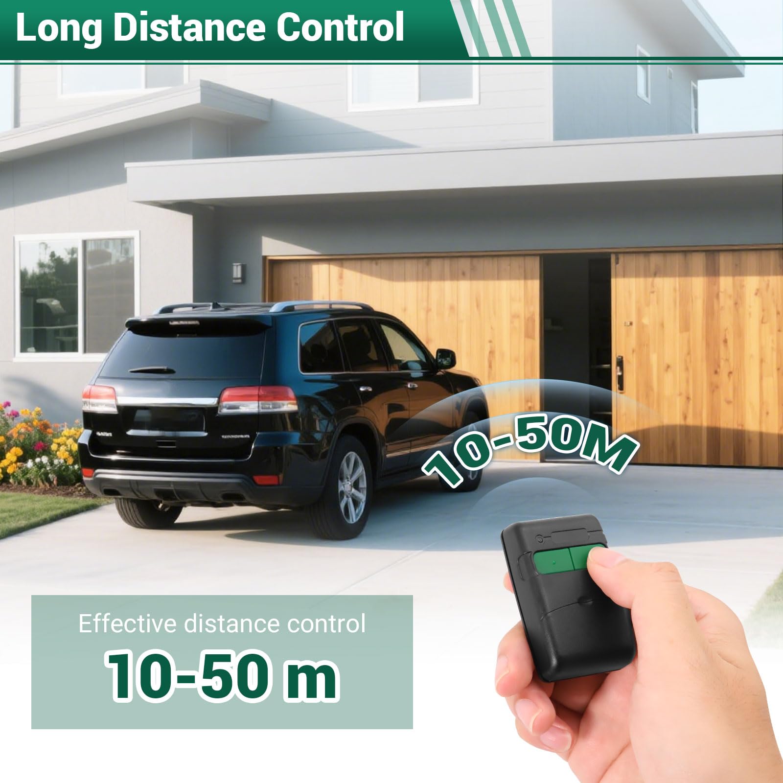 2Unidades Mando Garaje CLEMSA 433.92 MHz, Mando Puerta Garaje Universal Compatible con Modelos MV-1, MV-12, MV-123, Mandos Puertas Automáticas, Fácil Programación y Reemplazo Seguro