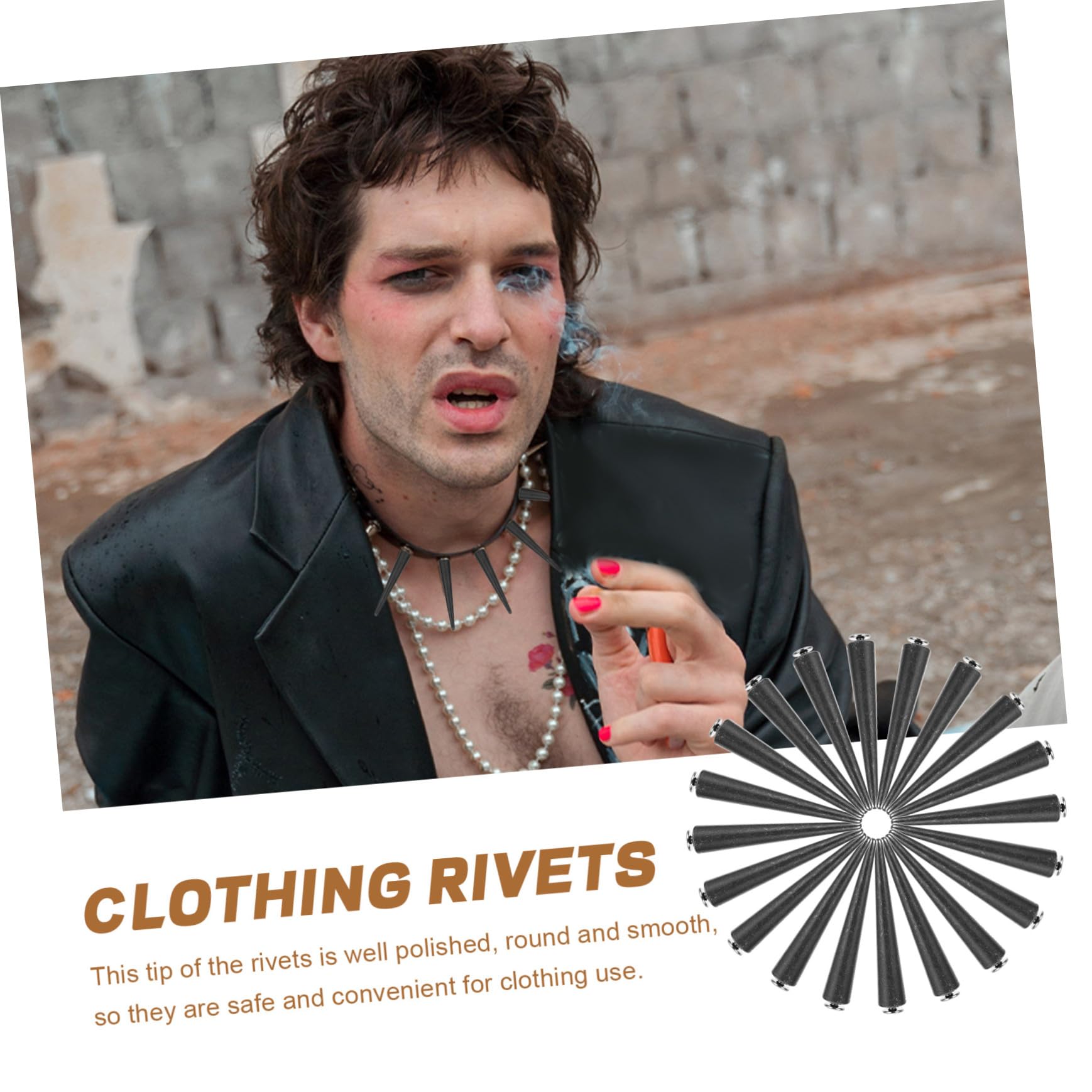 SOIMISS Kit de Remaches Punk 30piezas Metálicos para Ropa y Zapatos