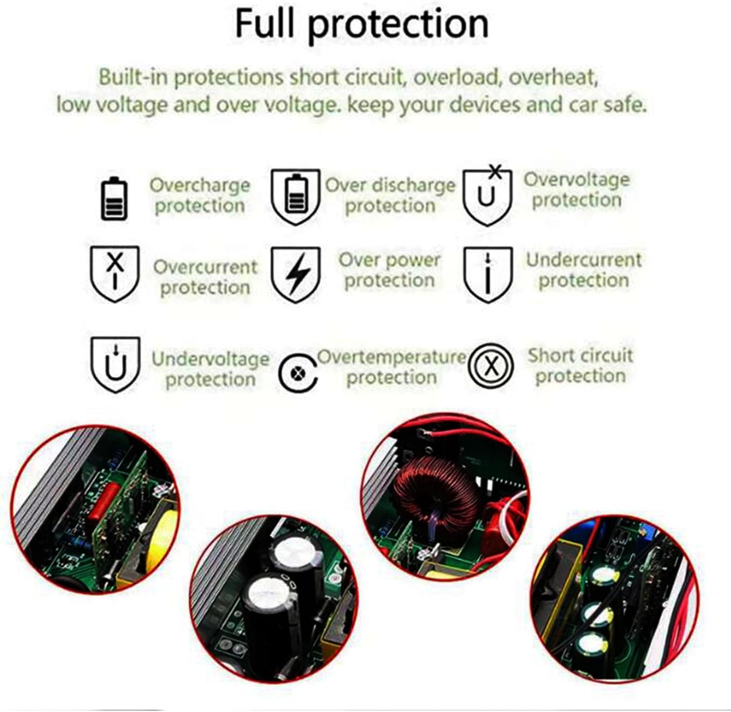 48v to 110v,8000W Solar Inverter Hybrid Inverter Dc 72V 60V 48V 24V 12V to 220V 110V Ac with LED Display,Off-Grid Photovoltaic Pure Sine Wave Inverter for RV,Truck,Solar