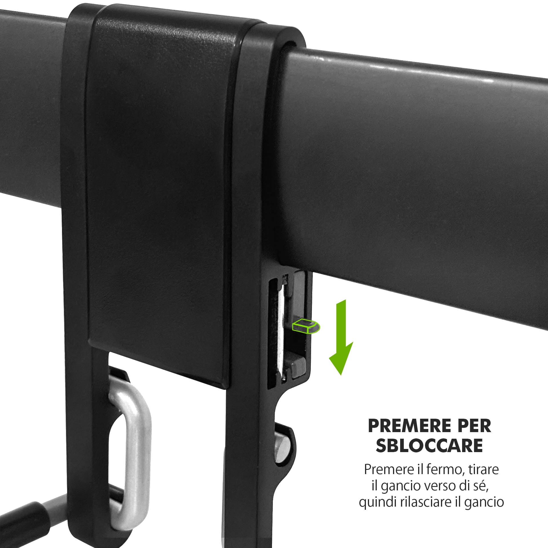 Mimoke Portautensili da giardino in acciaio, set da 2 pezzi, con 2 binari (43 cm) e 5 ganci, barra degli attrezzi per riporre attrezzi, attrezzi da giardino, attrezzature sportive, garage e cantina