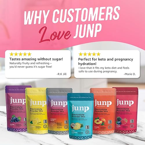 Miniatura 41 de JUNP Paquetes de electrolitos en polvo sin azúcar para agua, paquetes de hidratación instantánea con sal y potasio, cero calorías, sin