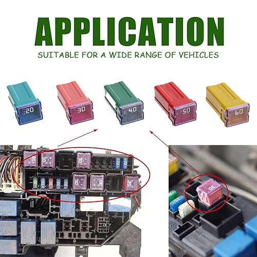 Miniatura 4 de 10 fusibles de bloque Jcase para camiones y SUV (20A30A40A50A60A, 2 piezas cada uno)
