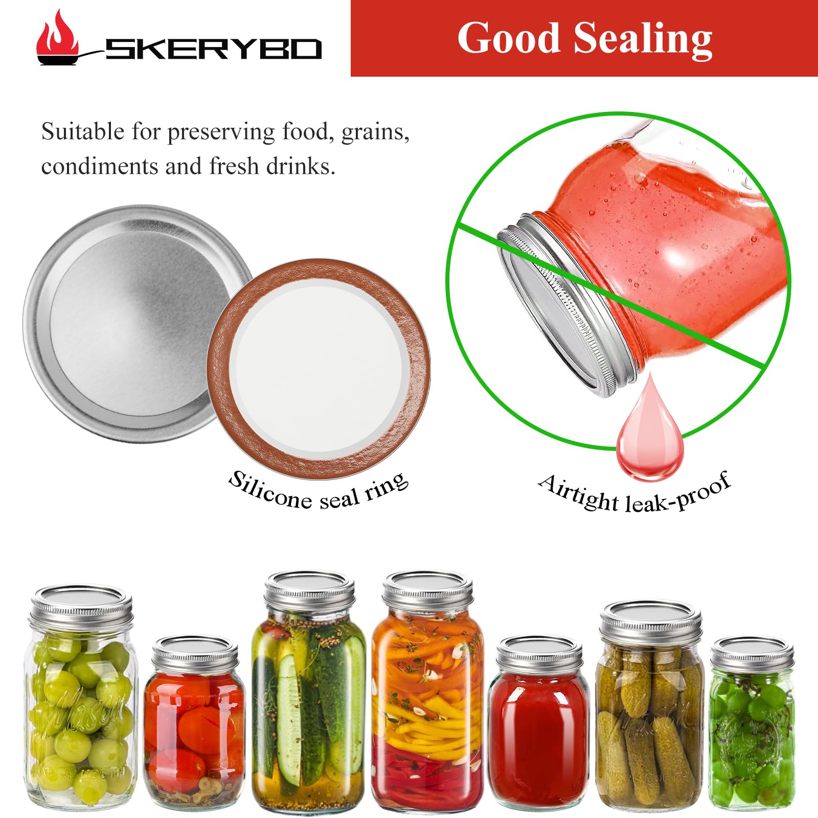 48 Stks/set 70Mm Zilveren Blik Regelmatige Mond Inblikken Bands Ringen Fit Voor Mason Jar Geen