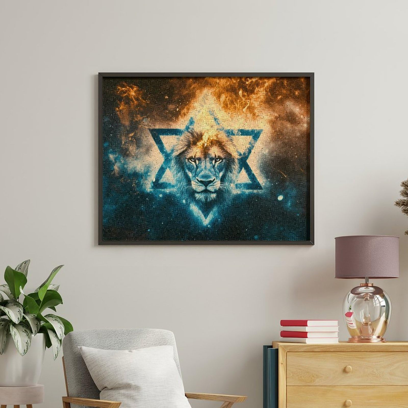 Malen nach Zahlen, Motiv: israelische Flagge mit Löwe, Malen-nach-Zahlen-Set für Erwachsene, Anfänger, bunt, DIY, einfaches Malen für Zuhause, Wanddekoration