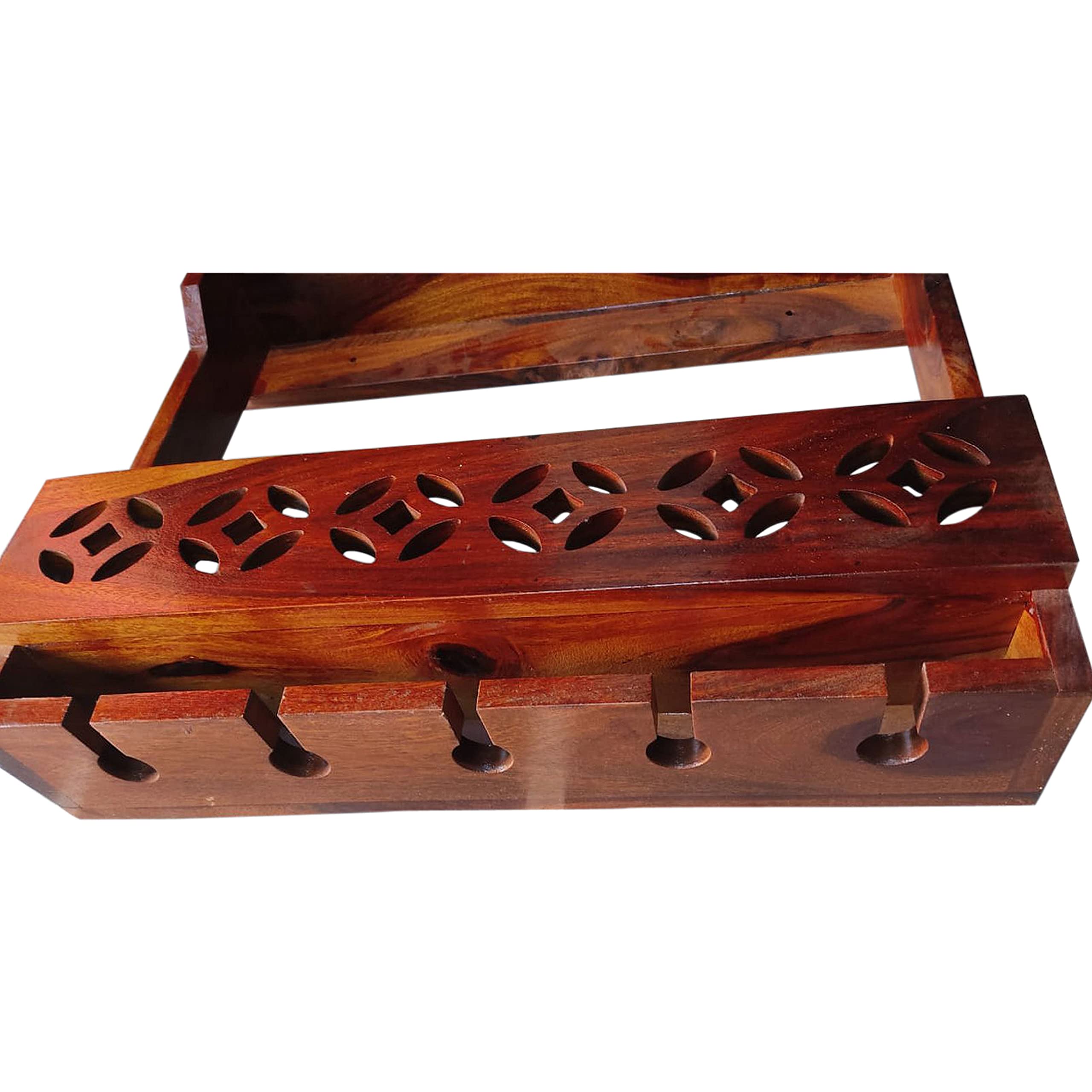 OGNIJA Wine Rack,Wine Glass Holder, Wall Mini bar,Designer bar,bar cabinets for Home, Wall Hanging Desgin bar, Wall Mounted bar Shelf,Mini bar for Home (Dark Walnut) 1