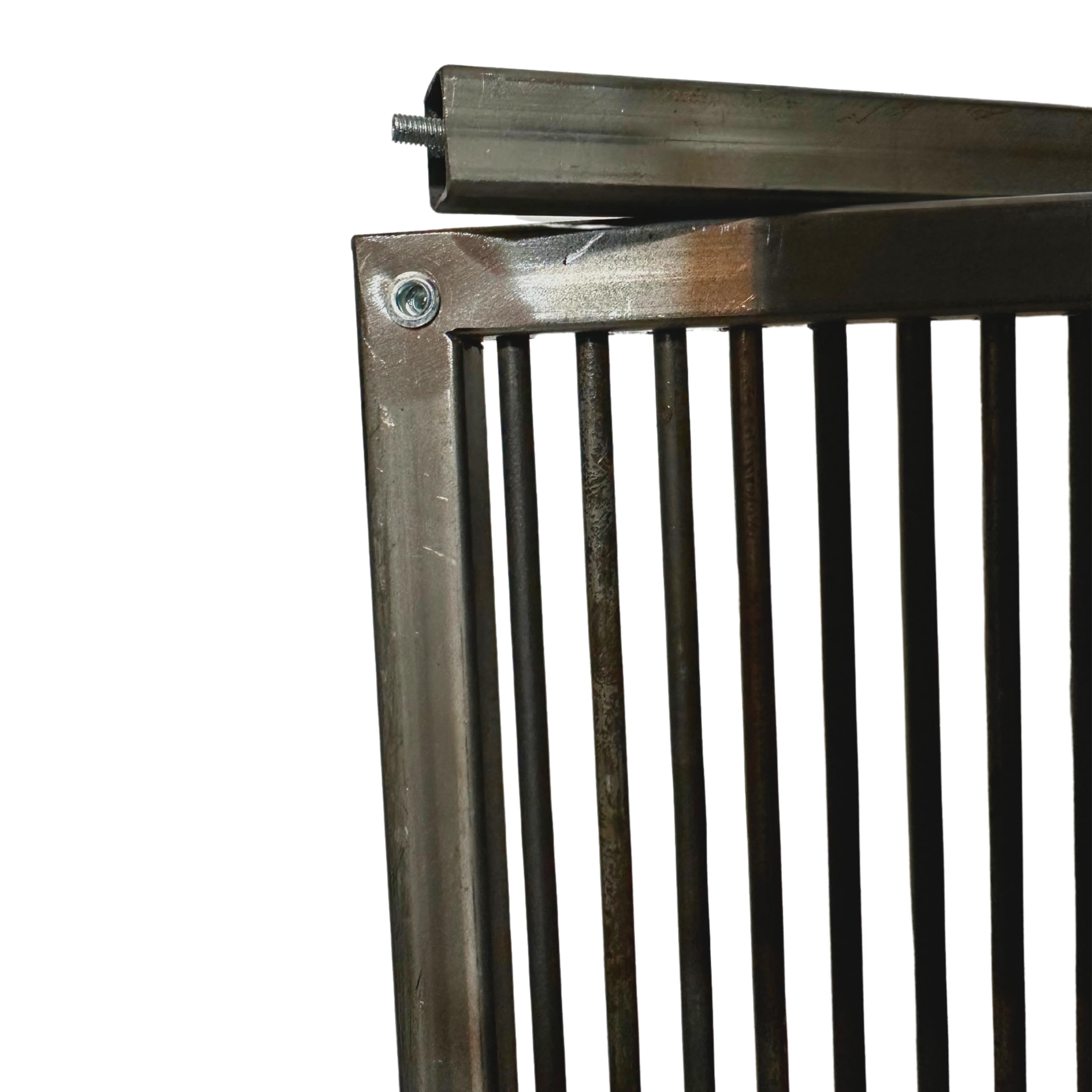 Premium Argentine Grill – Griglia in ferro angolare a V con manici e padella di scarico, griglia in ferro, resistente, barbecue (28 x 61 cm)