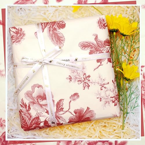Miniatura 5 de Benvo 20 hojas de papel de seda con estampado floral 20 pulgadas x 29 pulgadas papel de decoupage decorativo papel de seda para regalos envoltura de