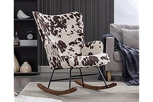 EALSON Cowhide Furniture Nursery Rocking Chair