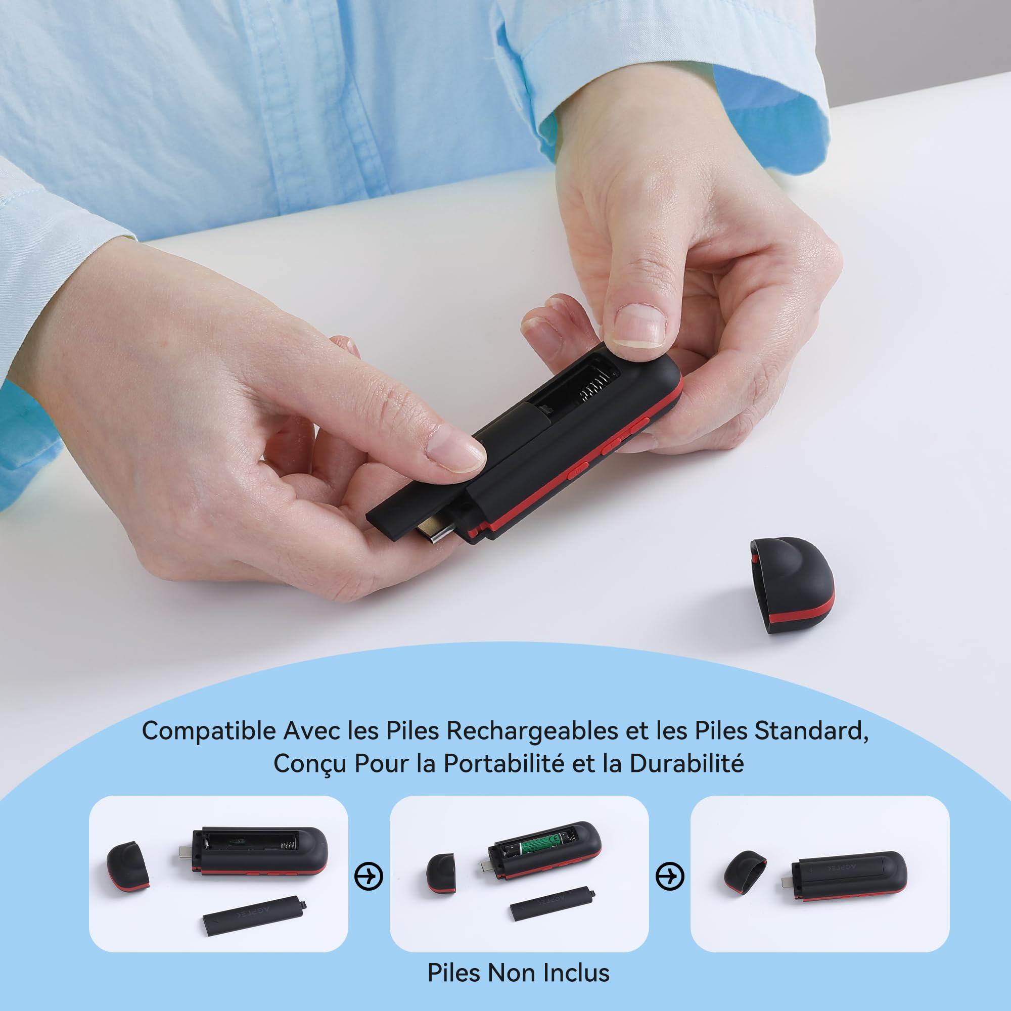 AGPTEK 64Go Lecteur MP3 Portable USB Type C 2 en 1 avec écouteurs, Clé USB MP3 avec Écran LED Mini Baladeur Musique avec Radio FM, Enregistreur, Transfert Fichiers Mobiles Étudier Support Piles AAA