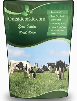 Outsidepride All-Purpose Pasture Seed Mix - 5 lb. Perennial, Drought-Tolerant & Fast-Growing Pasture Seeds for Planting Abundant Forage Grass & Clover, Great for Grazing Livestock & Hay Production