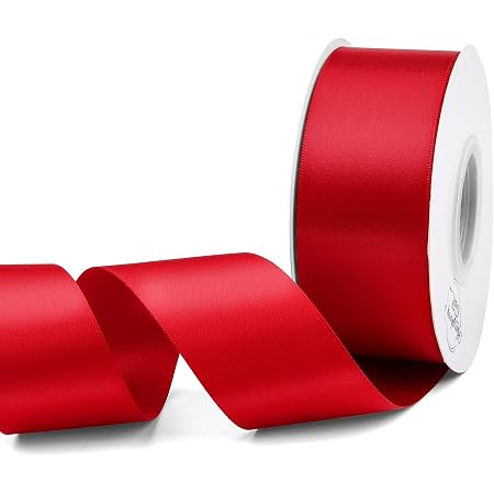 Humphrey's Craft 2 Inch Red Double Faced Satin Ribbon - 50 Yards Continuous, Polyester, For Crafts & Gift Wrapping - View #11