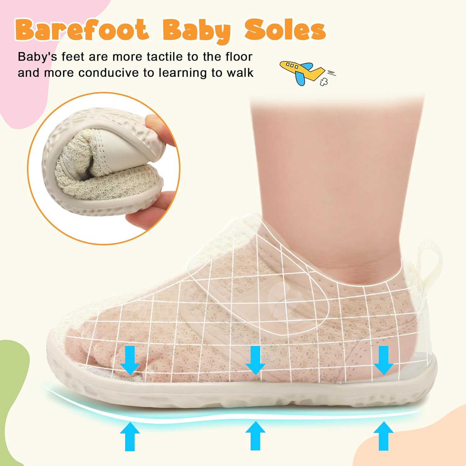 FEETCITY Baby Walking Shoes Barefoot Baby Shoes Infant Sneakers Newborn Crib Shoe Lightweight Flexible Slip On Shoe - Image 6