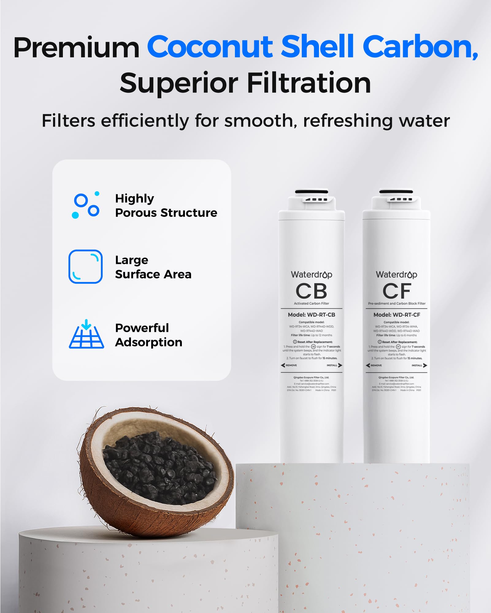Waterdrop RT-2CFCB Filterset für T3-C Tankloses RO-System