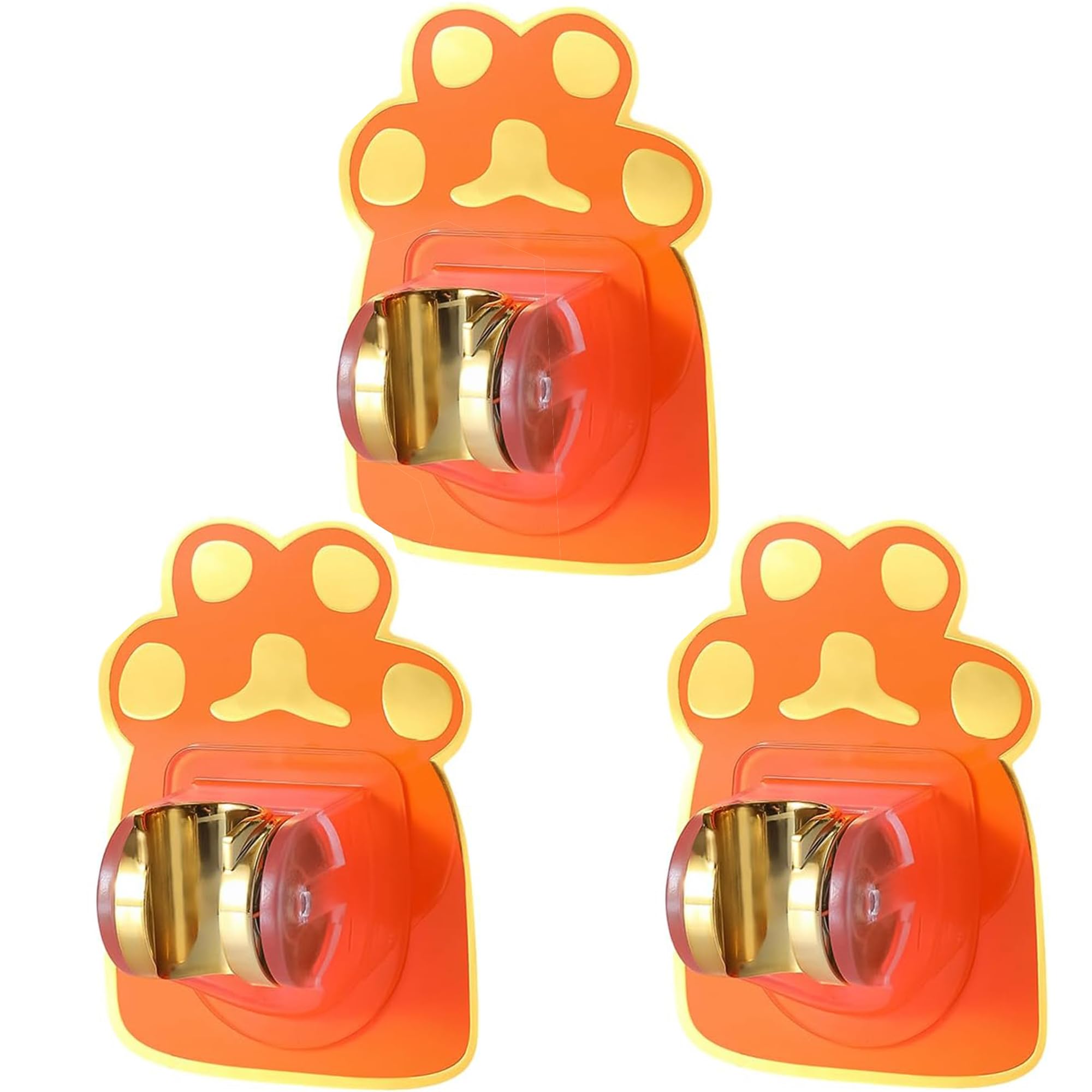 FLOMBIFY LS16-24 Adhesive Hooks for Bathroom Hanger Without Drilling for Toilet Commod Spray Pressure, 3Pcs Orange Panda Bathroom Makeover Accessories, Bathroom Hooks for Hanging (3, 3 Spray Hooks)