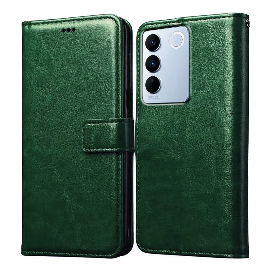 Casotec Flip Cover for Vivo V27 5G / Vivo V27 Pro 5G | Premium Leather Finish | Inbuilt Pockets & Stand | Flip Case for Vivo V27 5G / Vivo V27 Pro 5G (Green) (B0C1K2X6RW) Amazon Price History, Amazon Price Tracker