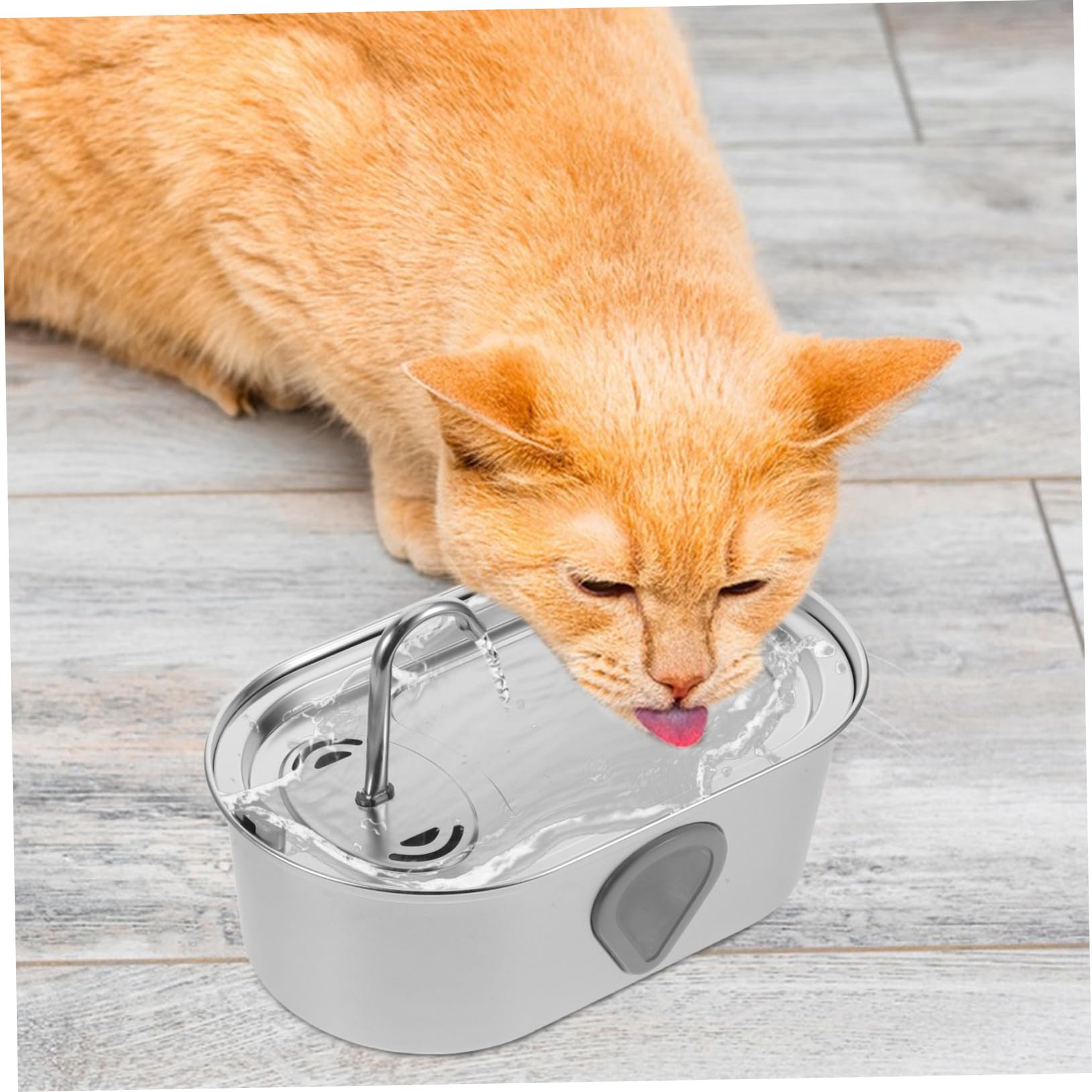 BESTonZON Bebedero Automático para Gatos Acero Inoxidable Dispensador de Agua Recarga USB para Interiores Adecuado para Perros y Gatos Pequeños