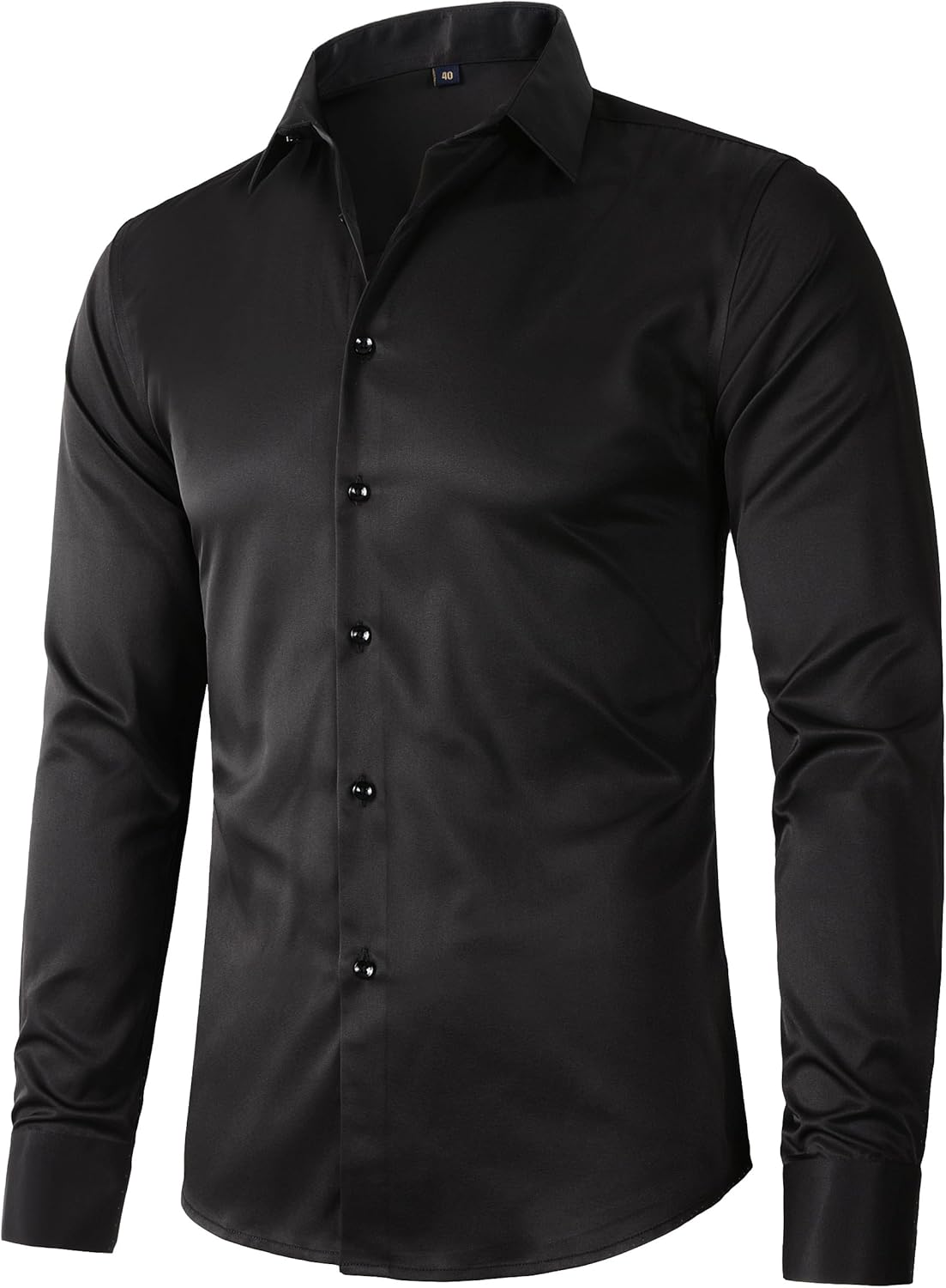 Beninos Men's Dress Shirts Solid Long Sleeve Texture Formal Shirt Business Casual Button Down Shirts - Image 4