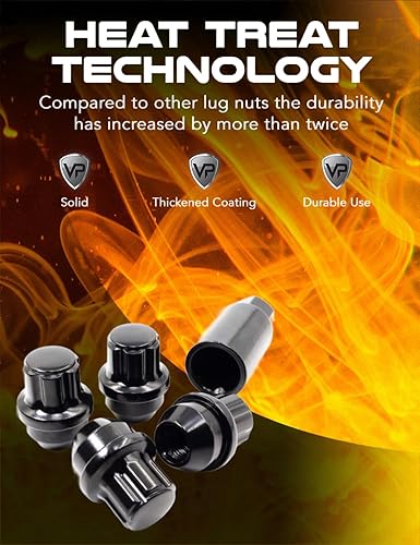 Miniatura 4 de Veritek - Juego de 4 cerraduras de seguridad para asiento cónico de bellota grande de 0.551 x 0.059 in, 1.6 pulgadas, 0.866 in, color negro, para