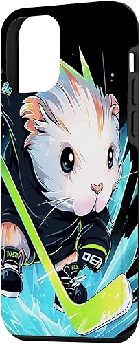 Miniatura 2 de iPhone 12 mini Guinea Pig Ice Hockey Player Hockey Stick Goalie Case