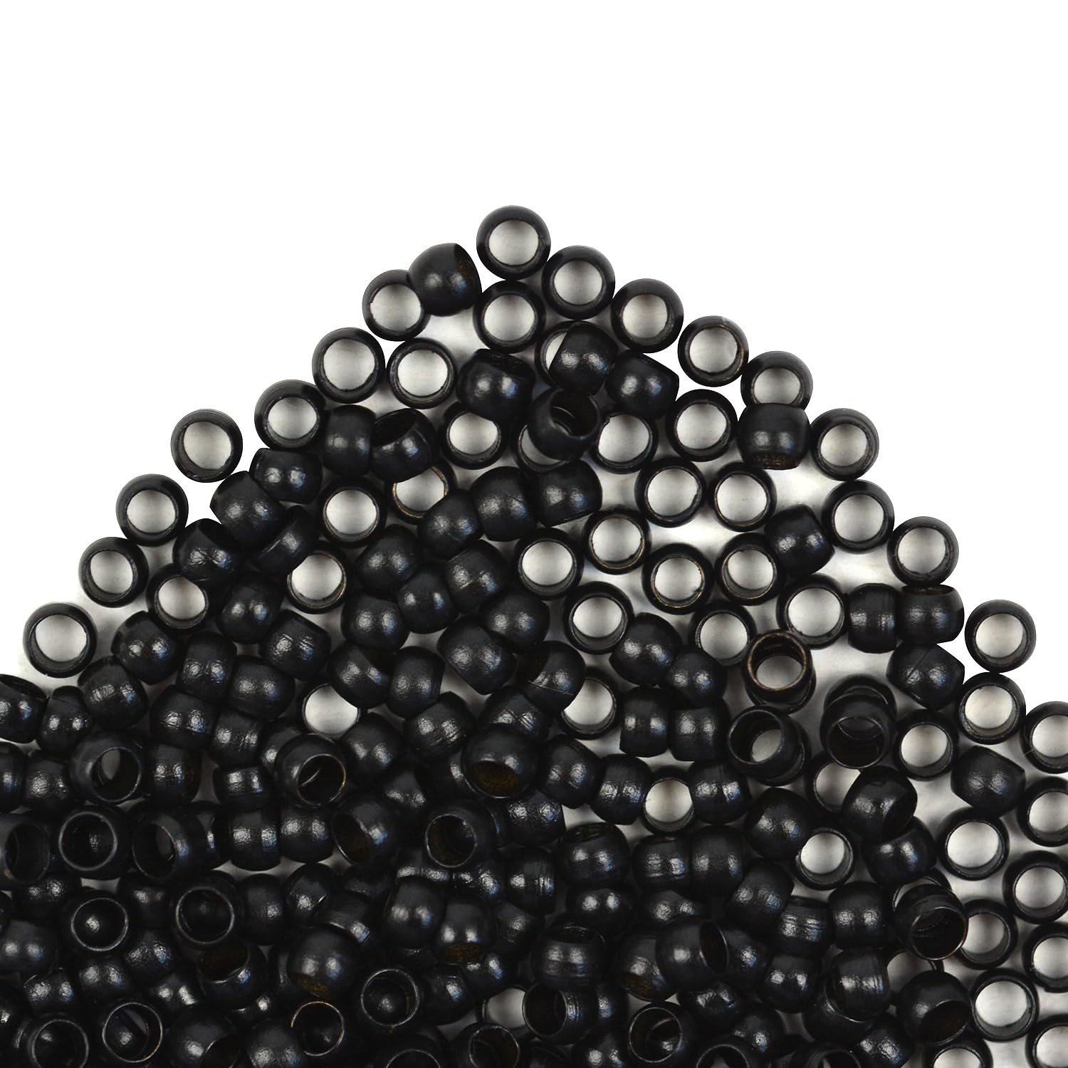 3.0mm Micro Links Beads Hair Extensions Beads Copper Micro Rings Beads Nano Beads for Hair Extensions (200 Pcs, Black) - Image 5