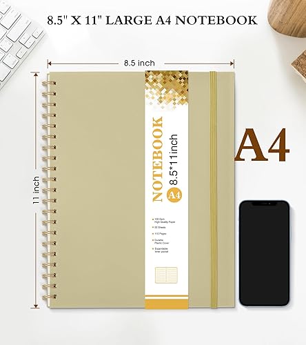 Vista 44 de Cuaderno de papel cuadriculado, cuaderno en espiral de 8.5 x 11 pulgadas, cuadernos de cuadrícula grande A4 para mujeres y hombres, papel gráfico