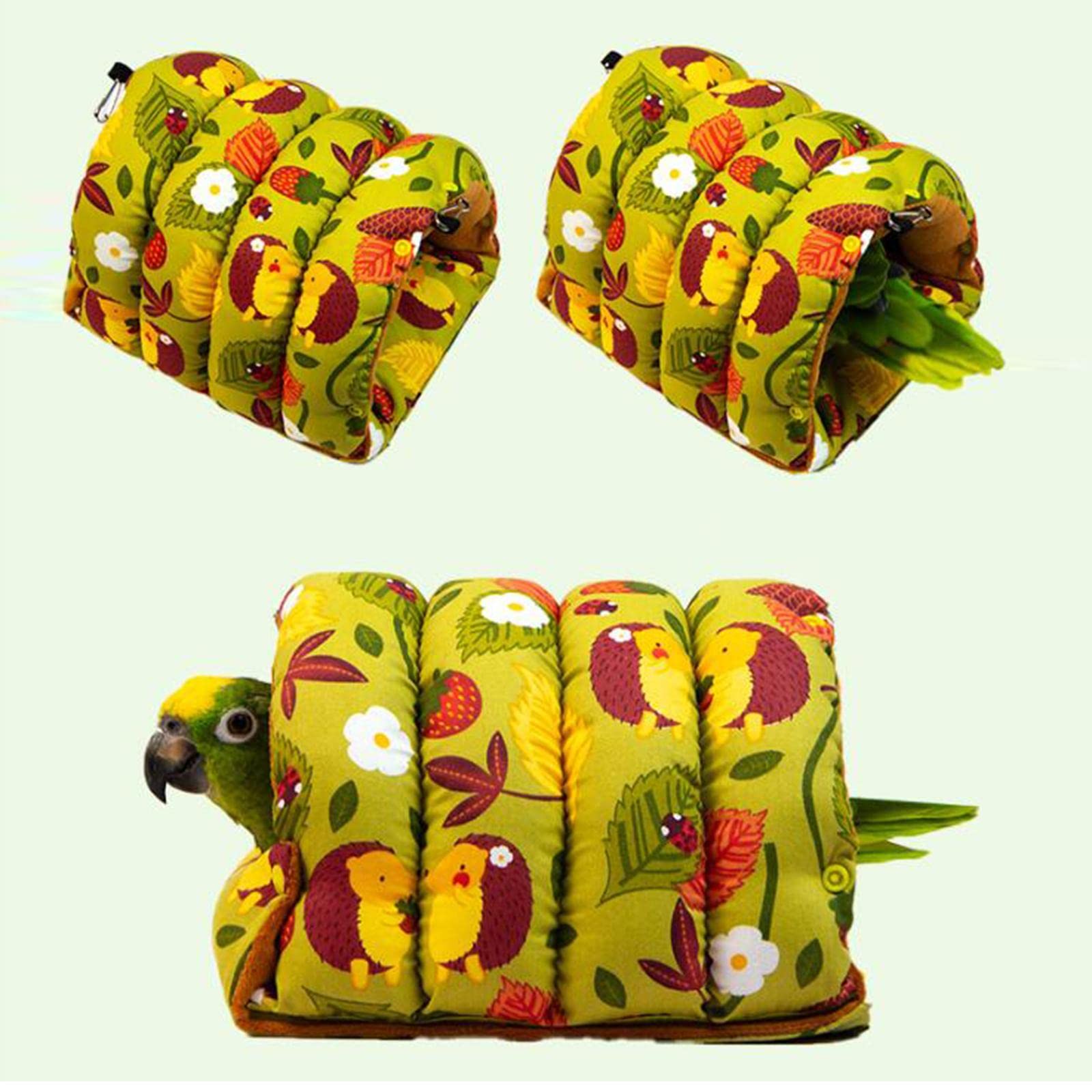 Hamac pour Perroquet, Cage Suspendue en Forme de Grotte et Nichoir en Coton Chaud pour Petits Oiseaux, Décoration Intérieure, Rose Petit