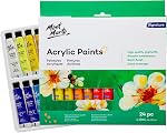 Mont Marte Acrylic Paint Set 12 Colours x 12ml Tubes, Lightfast Colors with Semi-Gloss Finish