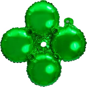 Quad 4D Mylar Balloons 12 inches Pack of 50 - Great for Event & Party Decoration Green